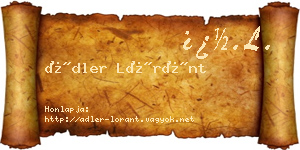 Ádler Lóránt névjegykártya