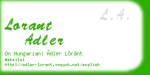 lorant adler business card